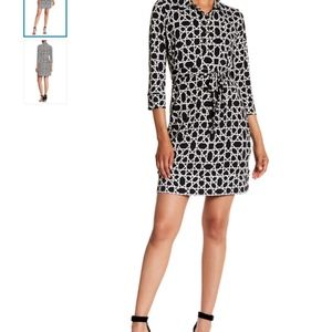 NWT Donna Morgan Check Jersey Shirt Dress SZ 6
